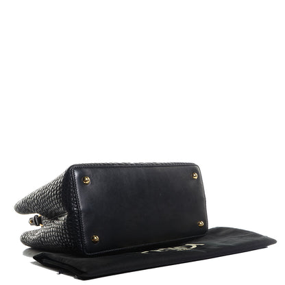 Fendi Nappa Crocodile Trapuntata Petite 2Jours Tote Black 4 of 12