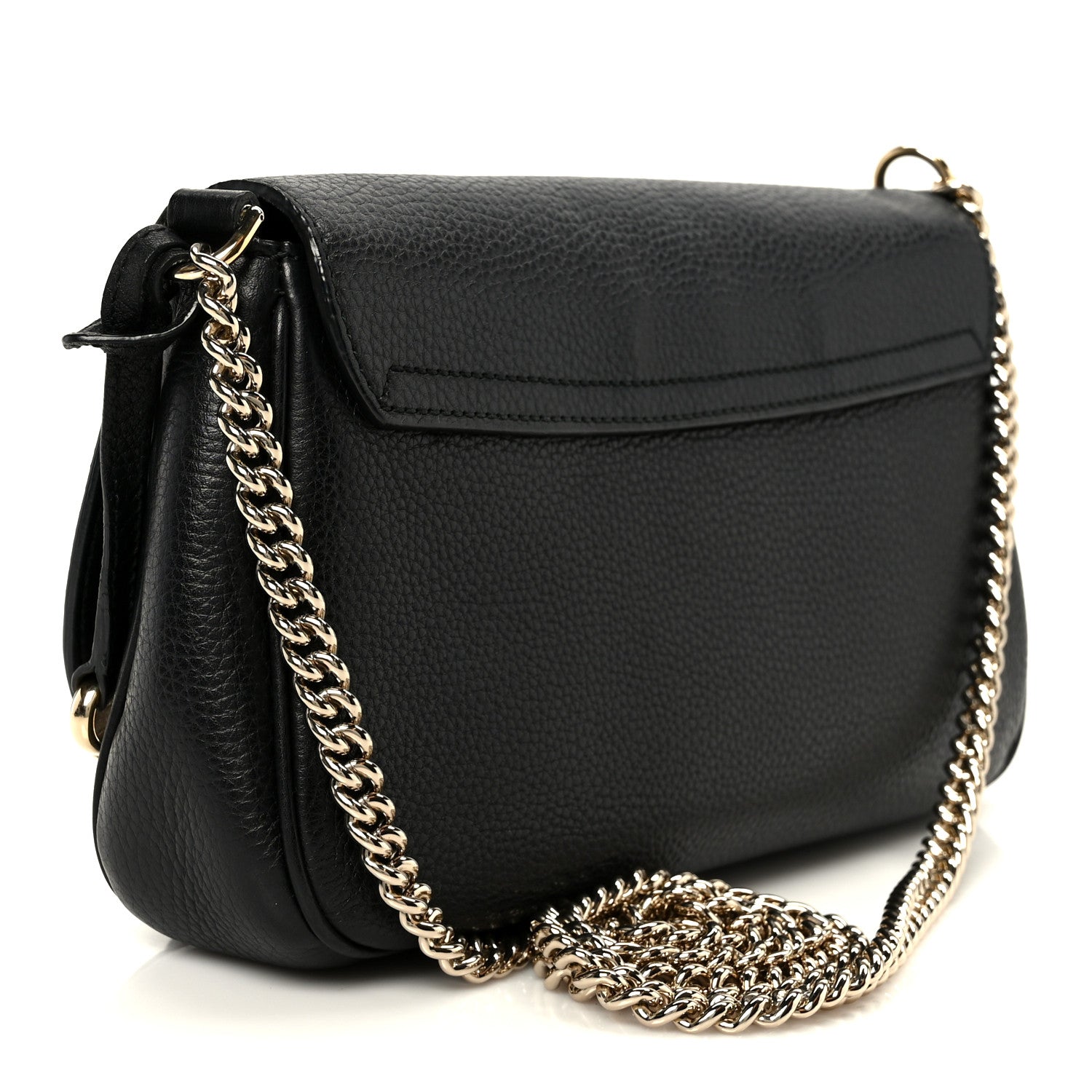 Gucci Pebbled Calfskin Medium Soho Flap Crossbody Black 3 of 11