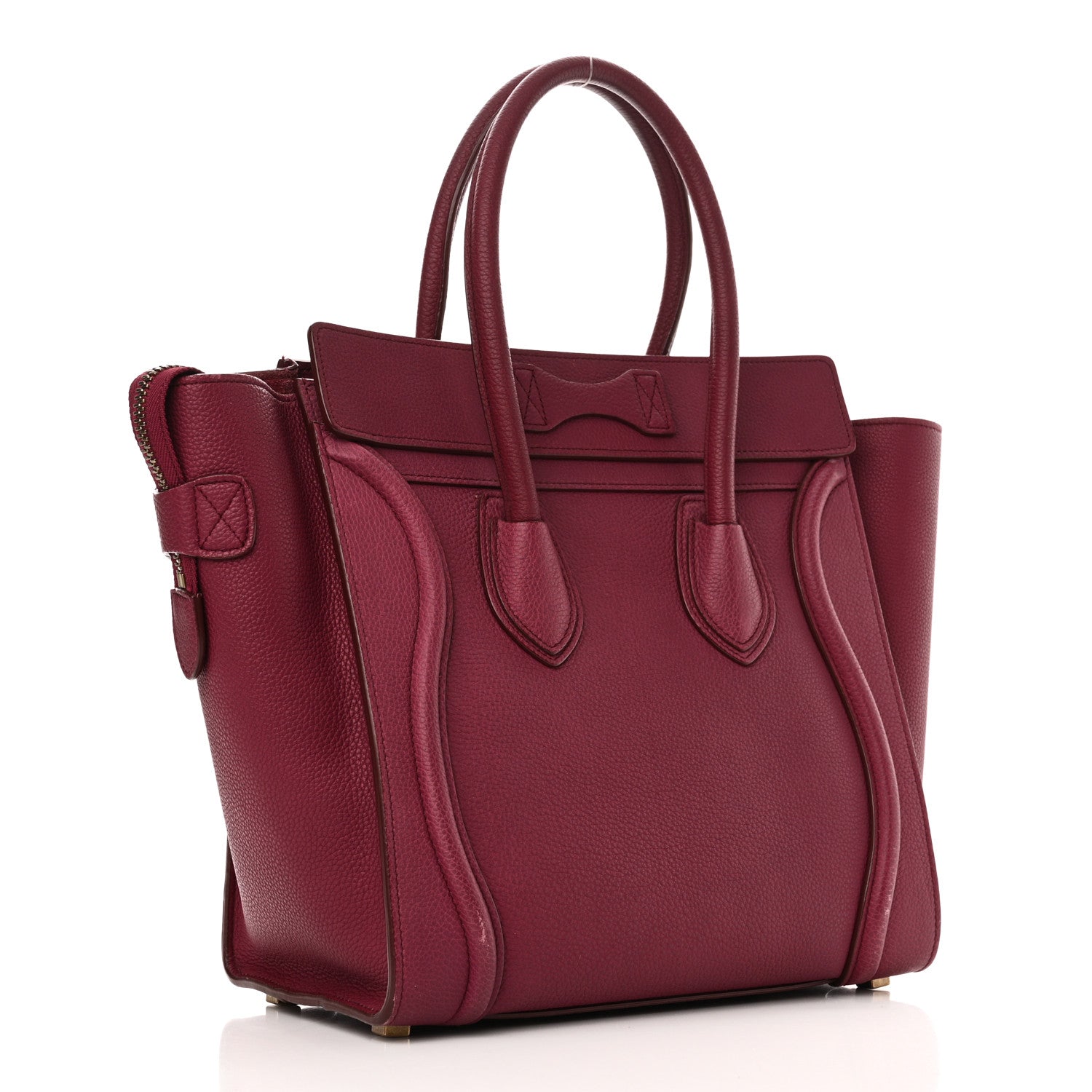 Celine Drummed Calfskin Micro Luggage Plum 3 of 11
