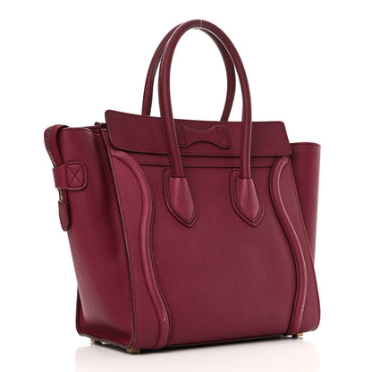 Celine Drummed Calfskin Micro Luggage Plum 3 of 11