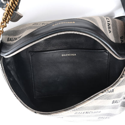 Balenciaga Canvas Jacquard Diagonal Allover Logo XS Souvenir Belt Bag Gris 4 of 4