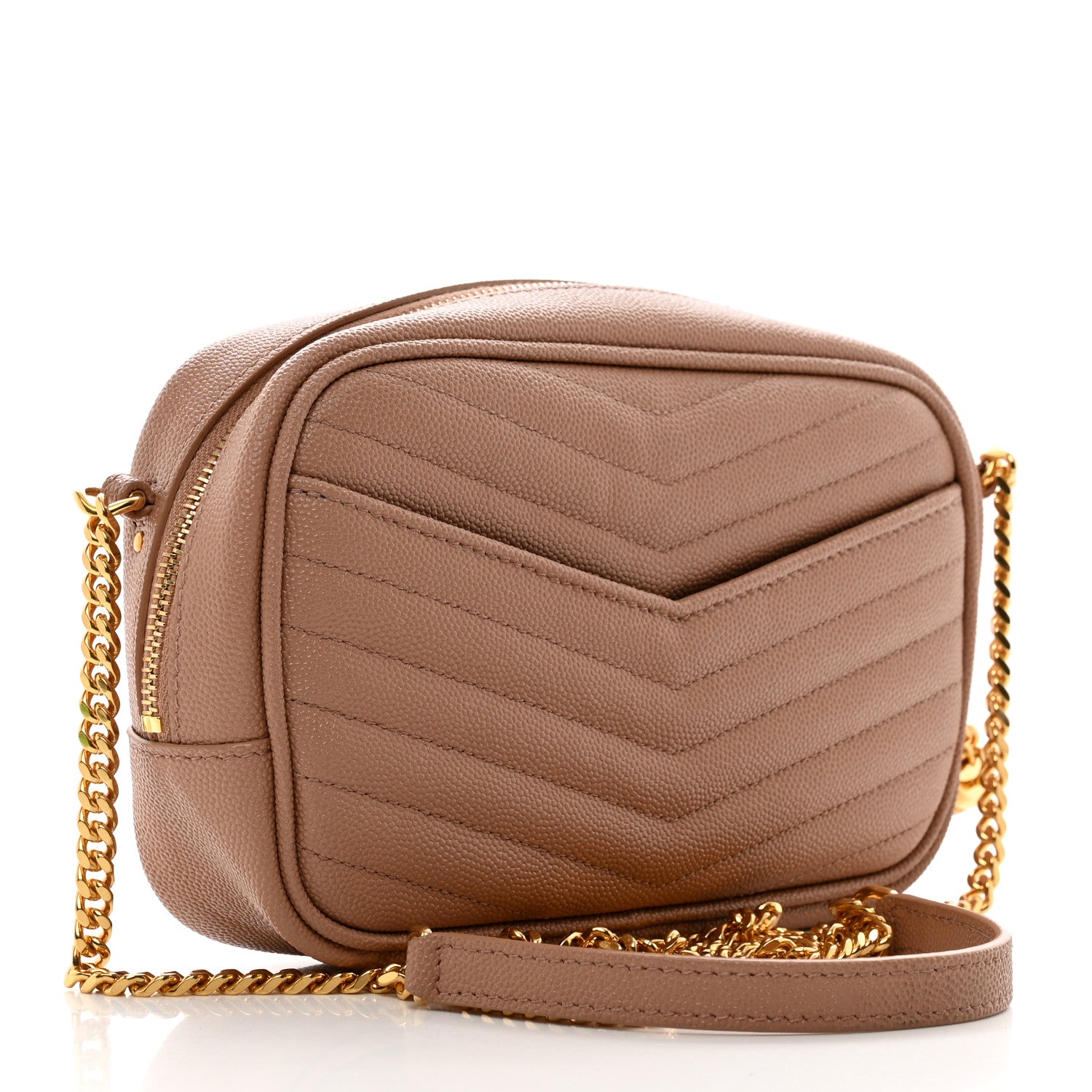 Saint Laurent Grain De Poudre Matelasse Monogram Mini Lou Camera Bag Vintage Peach 3 of 9