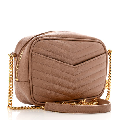 Saint Laurent Grain De Poudre Matelasse Monogram Mini Lou Camera Bag Vintage Peach 3 of 9