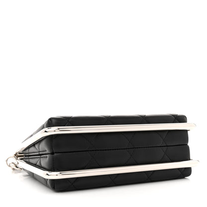 Chanel Quilted Lambskin Metal Bar Clutch Bag Black 4 of 11