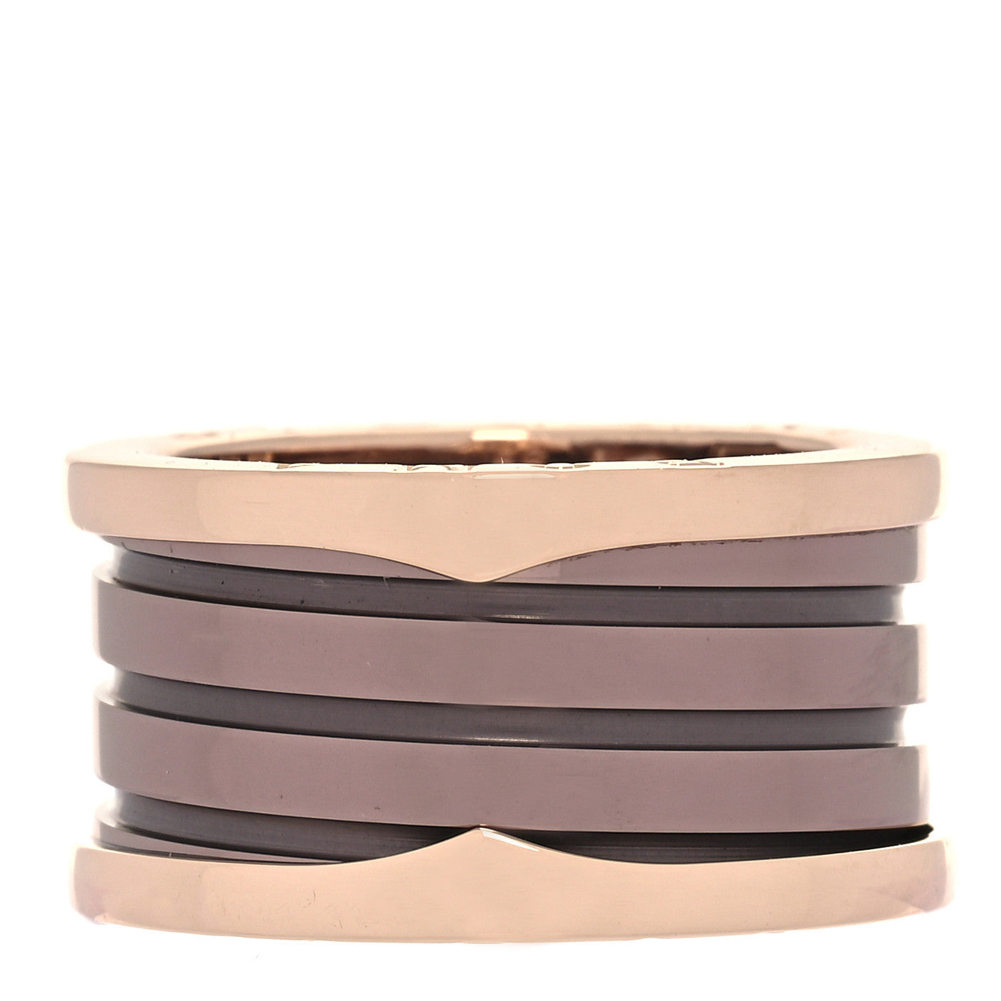 Bulgari 18K Rose Gold Bronze Cermet Roma B.Zero1 Four-Band Ring 56 7.5 1 of 5