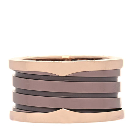 Bulgari 18K Rose Gold Bronze Cermet Roma B.Zero1 Four-Band Ring 56 7.5 1 of 5