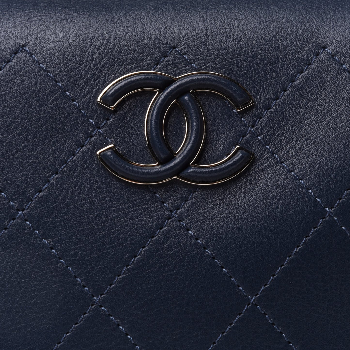 Calfskin Stitched CC Camera Case Bag Blue