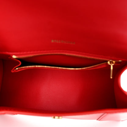 Balenciaga Shiny Box Calfskin Small Hourglass Top Handle Bag Bright Red 5 of 9