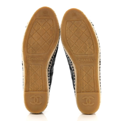 Chanel Flannel CC Espadrilles 38 Dark Grey Black 5 of 9