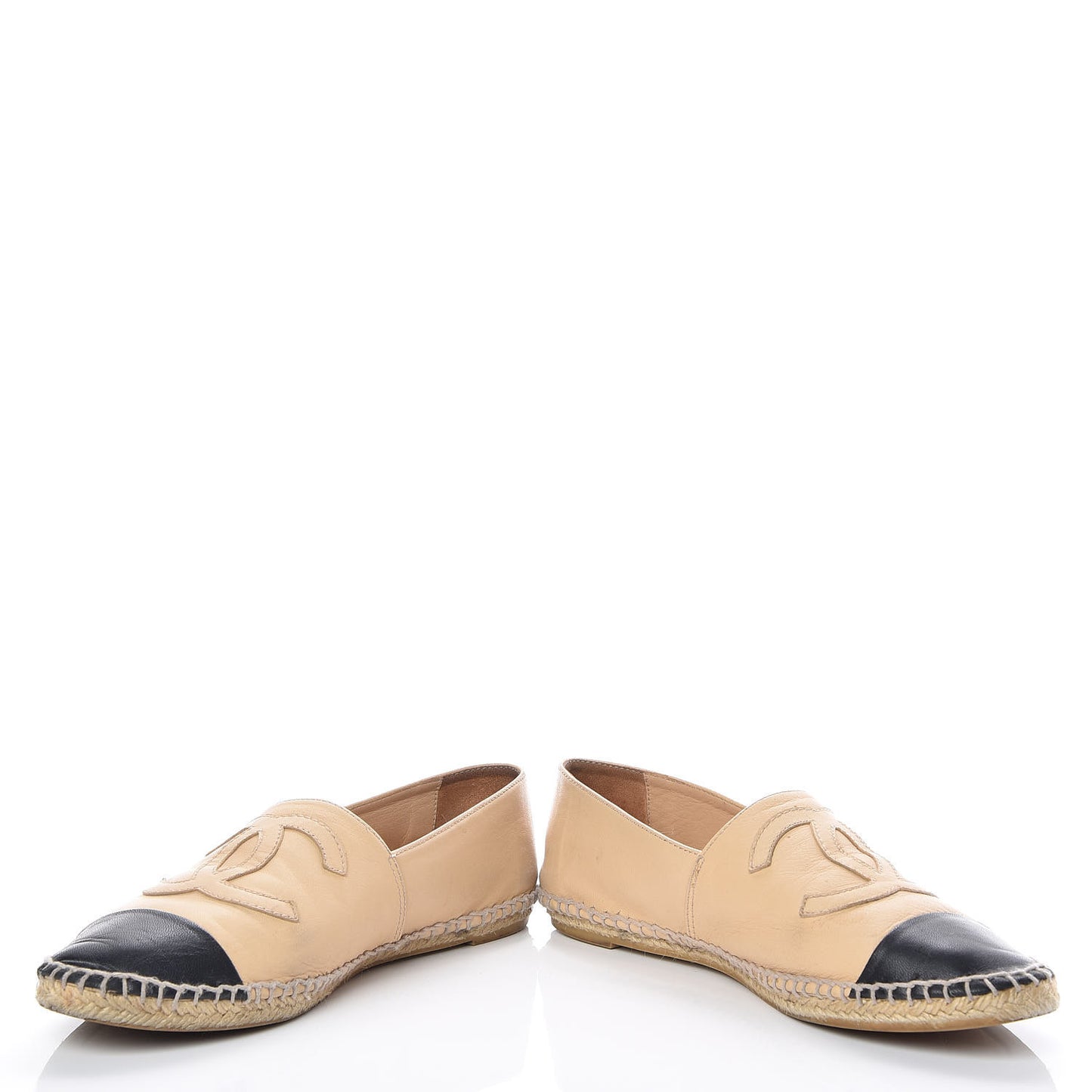 Lambskin CC Espadrilles 38 Beige Black