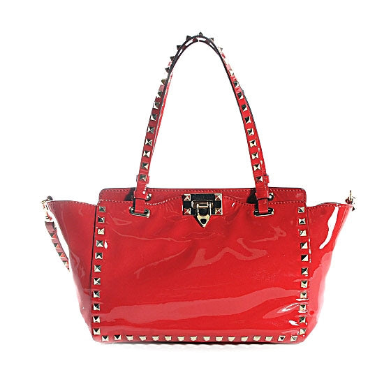 Valentino Garavani Patent Small Rockstud Tote Rosso Valentino 1 of 7