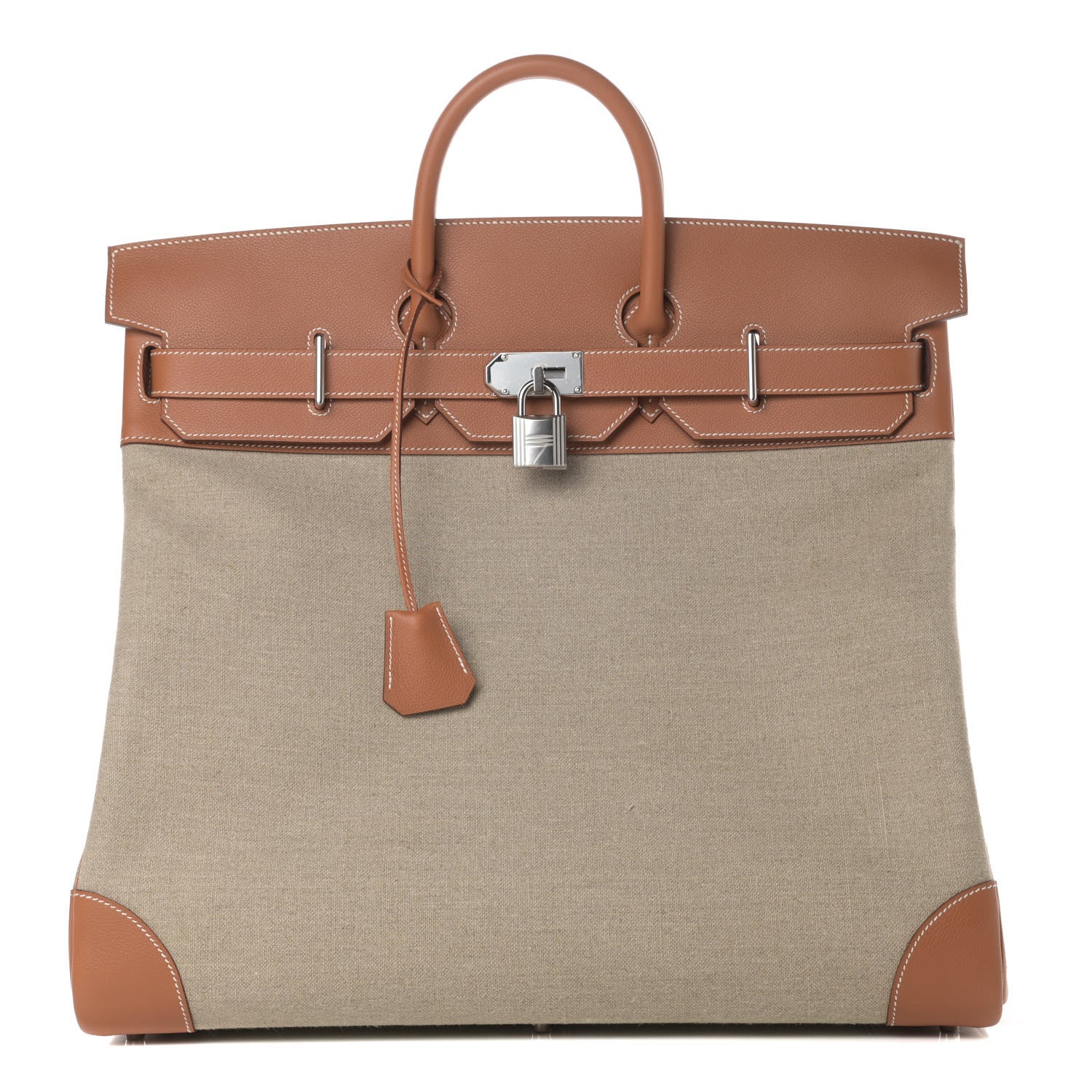 Hermes Toile De Camp Evercolor HAC Birkin 50 Ficelle Gold 1 of 10