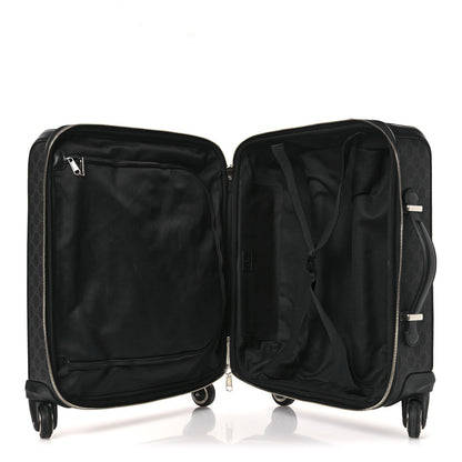 Gucci GG Supreme Monogram Four Wheel Suitcase Black Grey 4 of 12