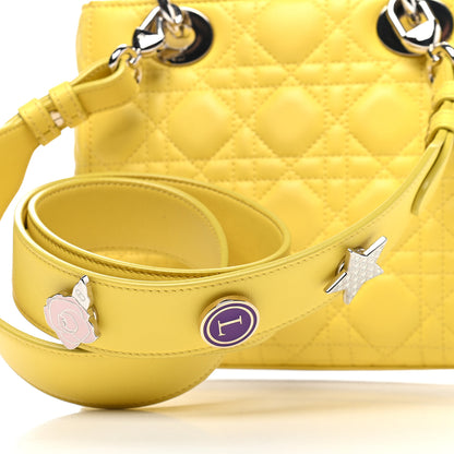 Christian Dior Lambskin Cannage Small Lucky Badges My Lady Dior Yellow 9 of 10