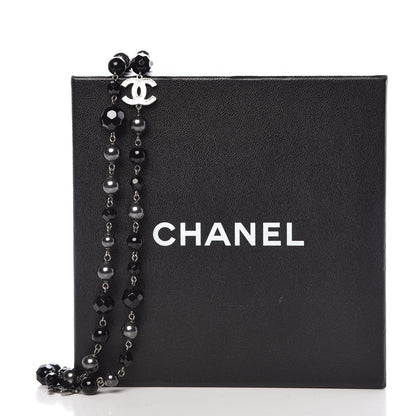 Chanel Ruthenium Beaded CC Long Necklace Black 6 of 6