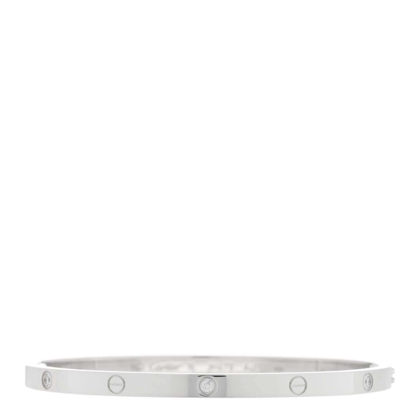18K White Gold 6 Diamond Small LOVE Bracelet 16