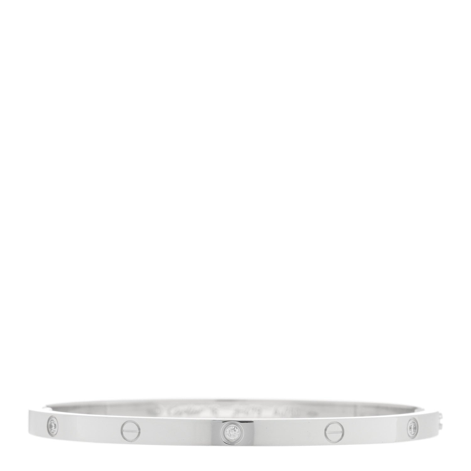 Cartier 18K White Gold 6 Diamond Small LOVE Bracelet 16 1 of 5
