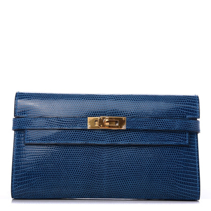 Hermes Lizard Kelly Longue Wallet Mykonos 1 of 7