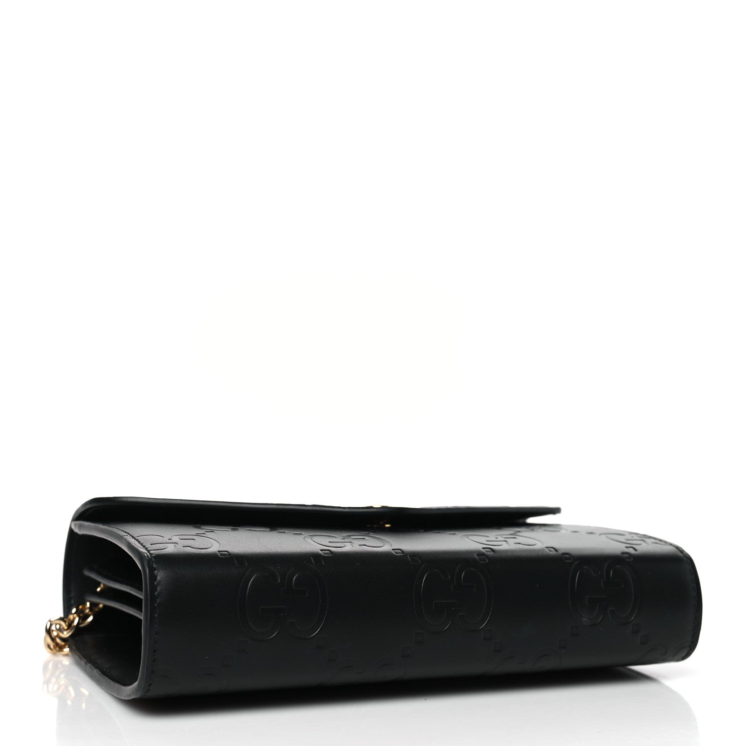Gucci Calfskin GG Debossed Chain Wallet Black 4 of 8