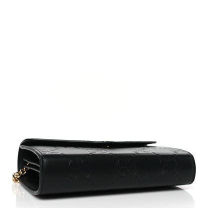 Gucci Calfskin GG Debossed Chain Wallet Black 4 of 8
