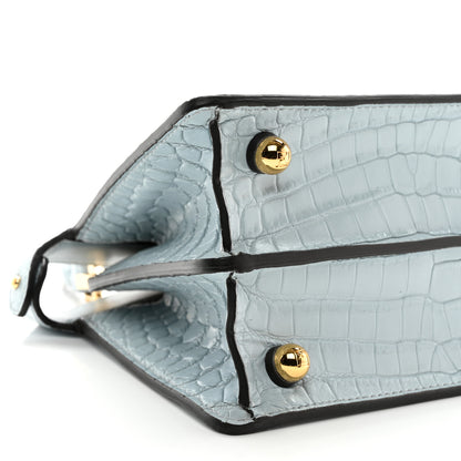 Fendi Shiny Crocodile Petite Peekaboo I SEE U Satchel Light Blue 9 of 10