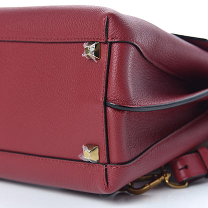 MCM Grained Calfskin Milla Convertible Backpack Scooter Red 12 of 12