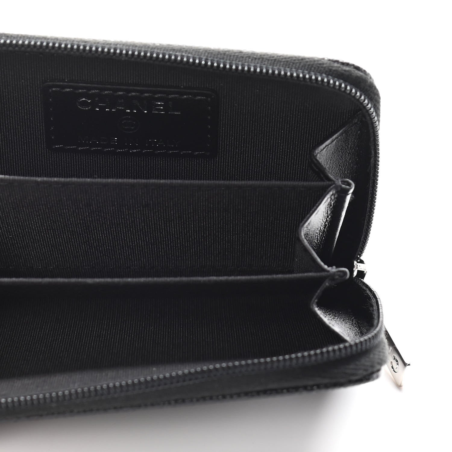Chanel Caviar Timeless CC Zip Around Coin Purse Black 5 of 12