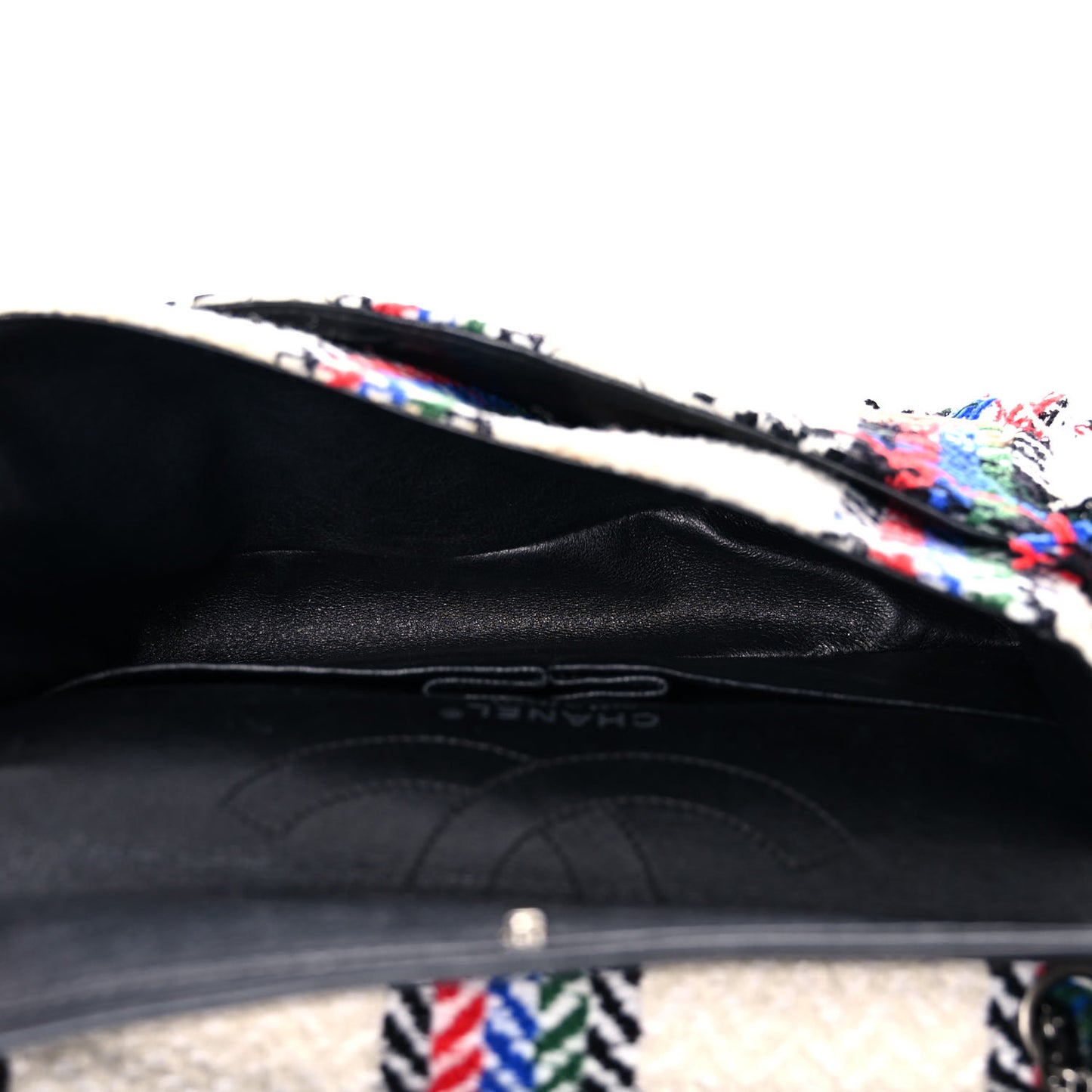 Tweed Quilted Embellished 2.55 Reissue 225 Flap White Multicolor