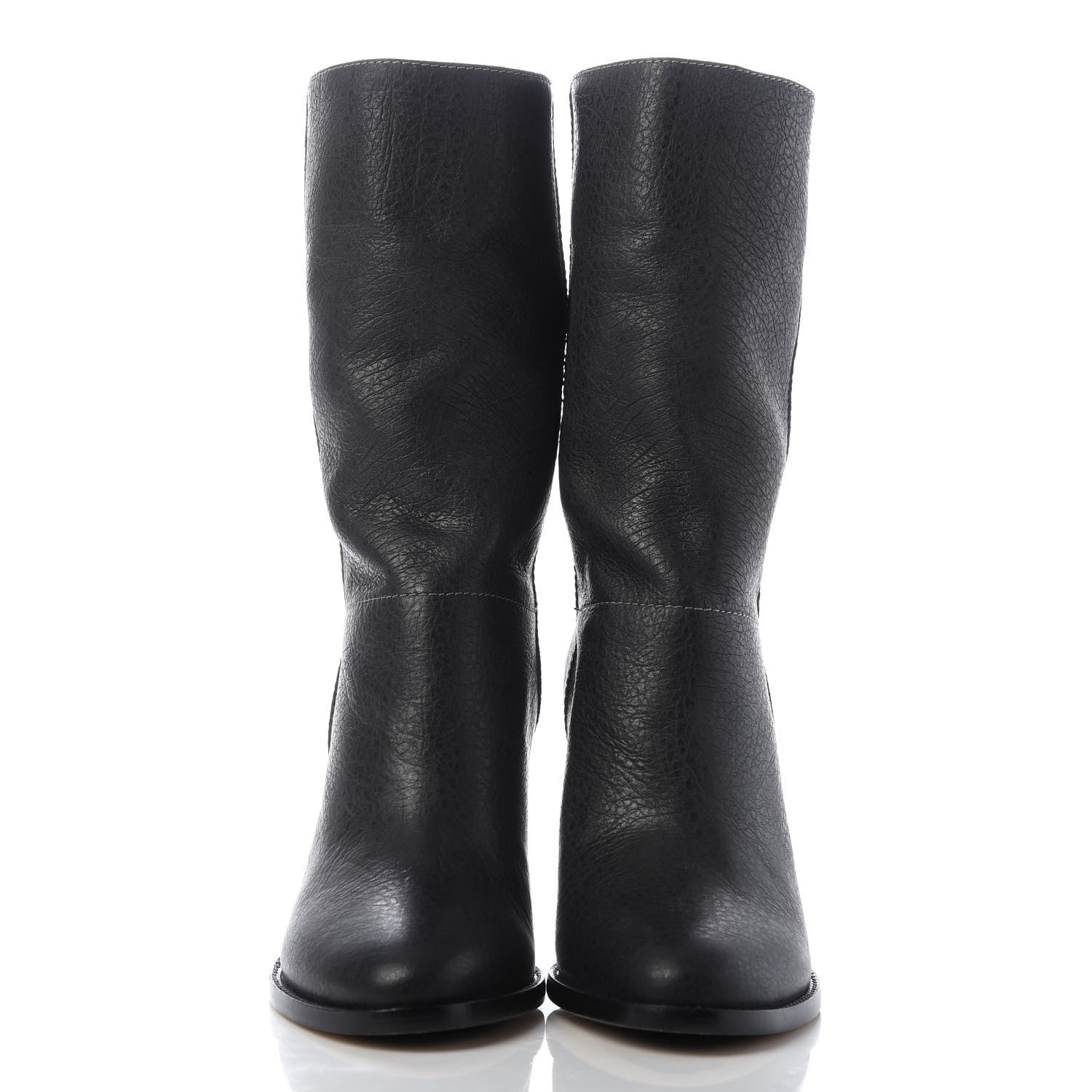 Jimmy Choo Grainy Calfskin Music Ankle Boots 37 Black 2 of 8