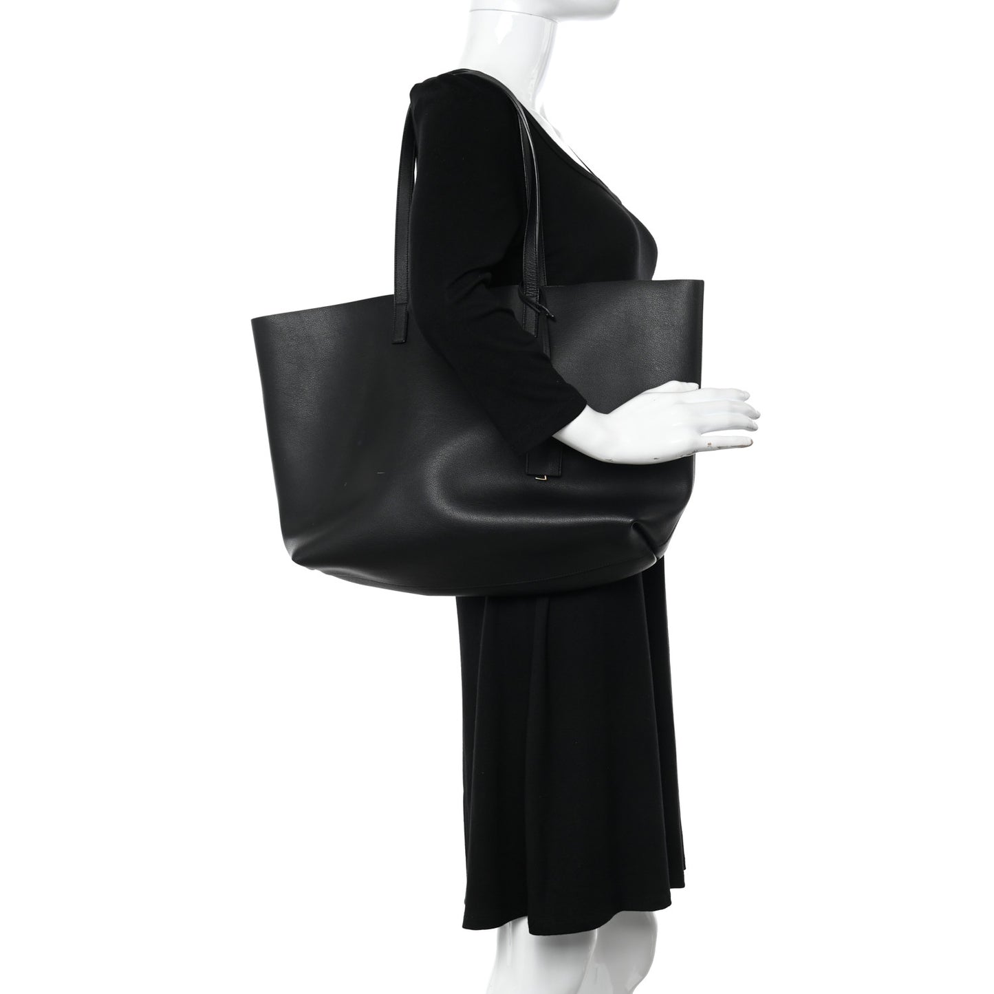 Calfskin Large Shopping Tote Black