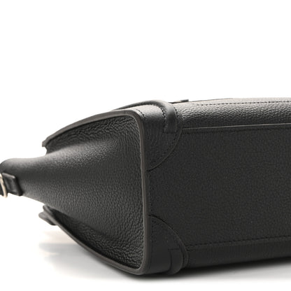 Celine Drummed Calfskin Nano Luggage Black 9 of 12