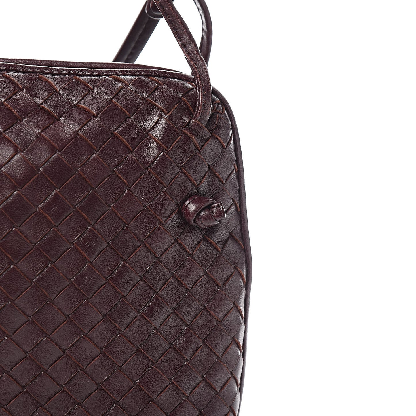Nappa Intrecciato Nodini Crossbody Messenger Aubergine