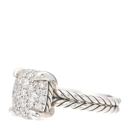 David Yurman Sterling Silver Diamond 11mm Chatelaine Pave Ring 49 4.75 3 of 5