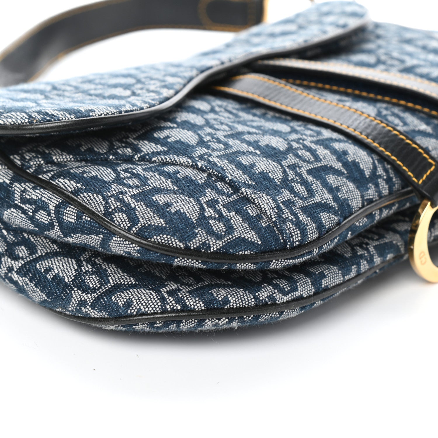 Christian Dior Monogram Double Saddle Bag Navy Blue 7 of 8
