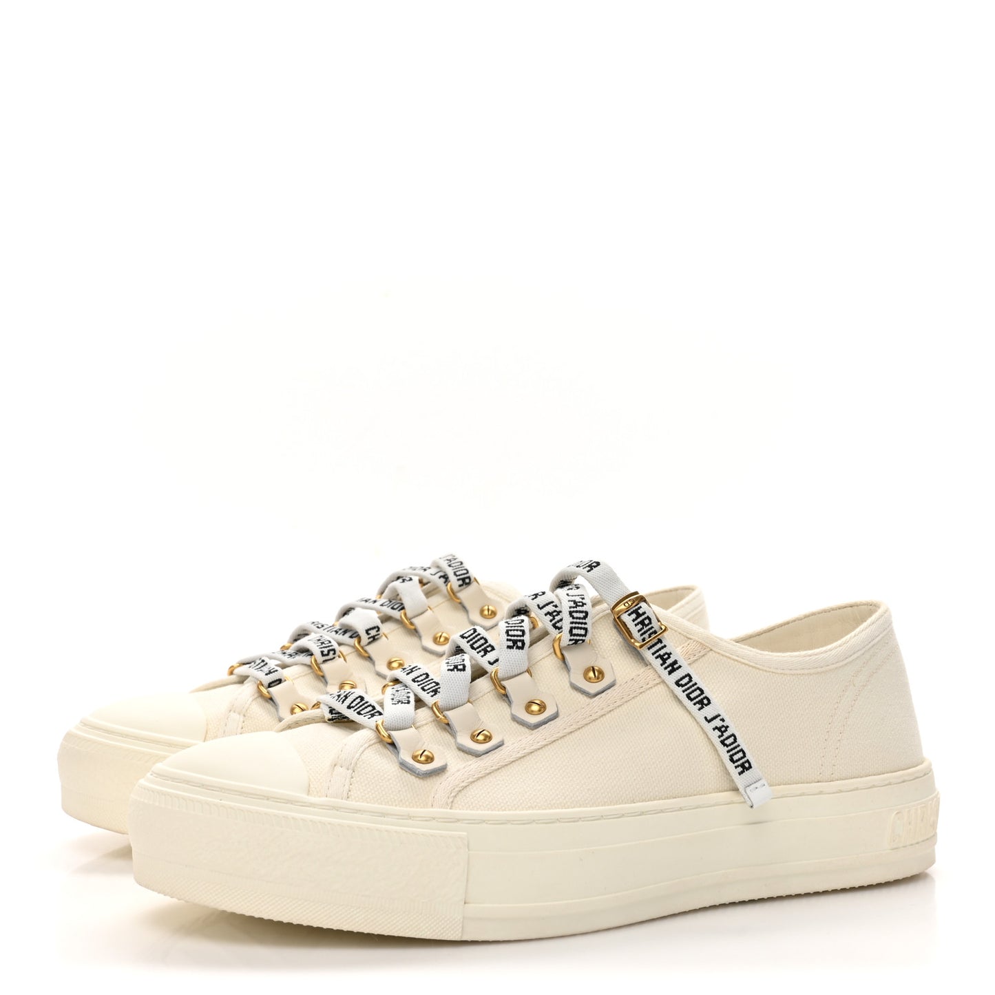 Canvas Dot Walk'N'Dior Low Top Sneakers 37.5 Milk