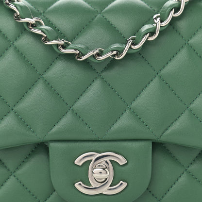 Chanel Lambskin Quilted Mini Square Flap Green 7 of 10