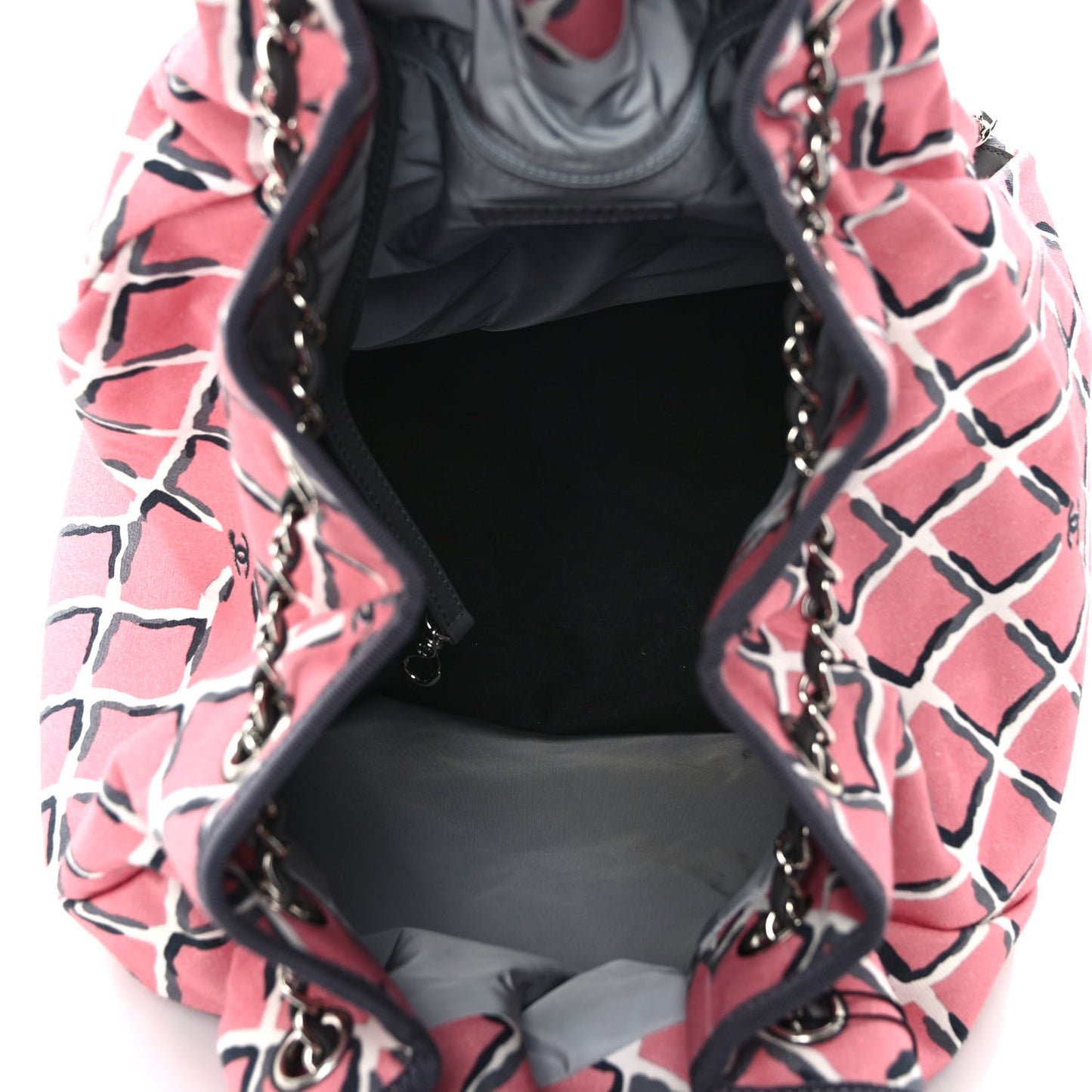 Canvas Printed Airline Drawstring Bag Pink