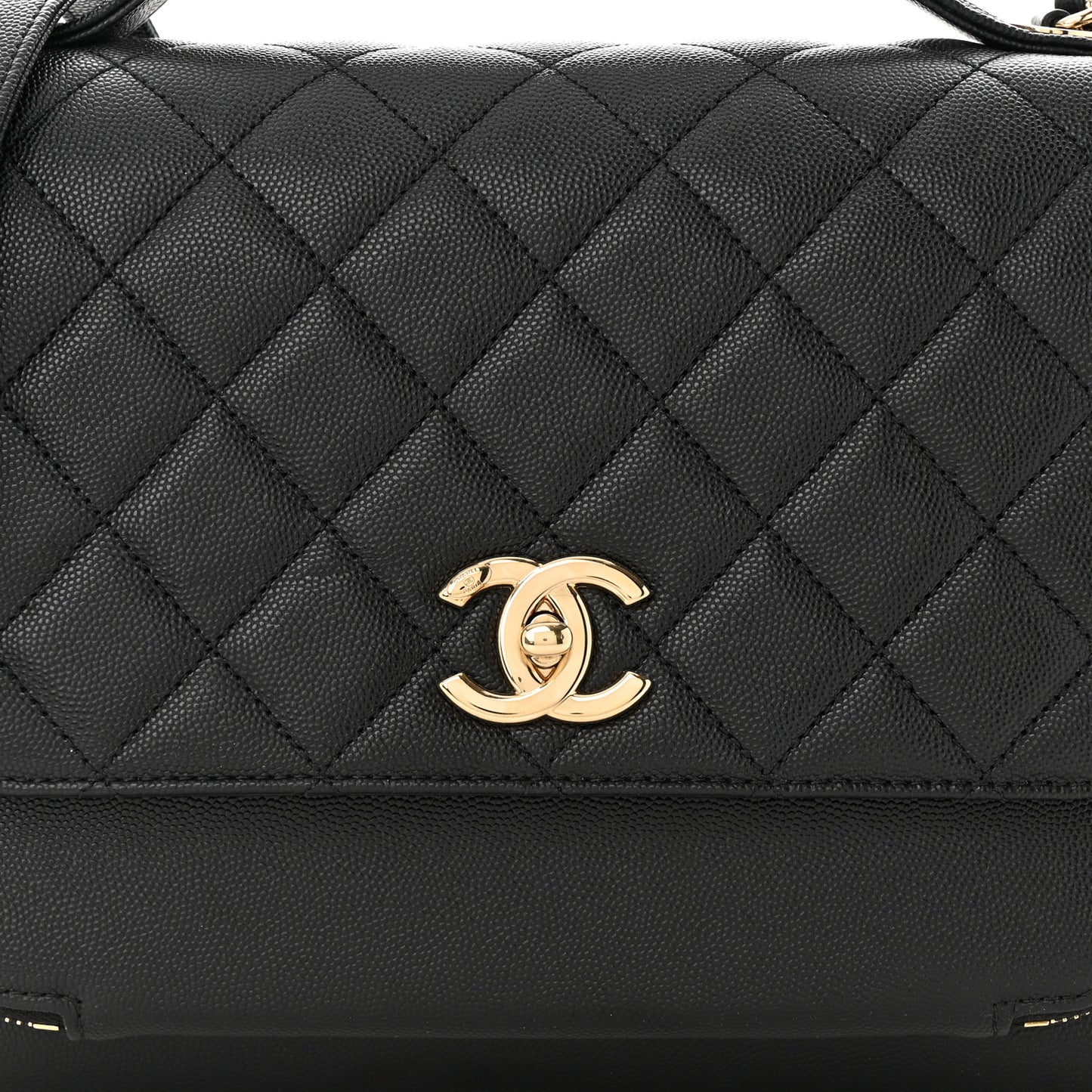 Caviar Quilted Large Business Affinity Flap Black