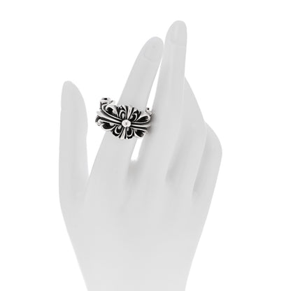 Chrome Hearts Sterling Silver Double Floral Cross Ring 61 9.5 2 of 7