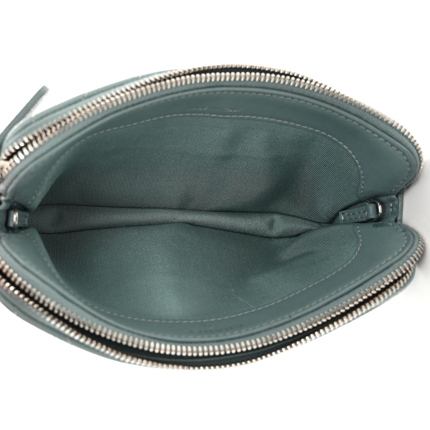 Caviar Chevron Quilted Small Clutch With Chain Light Blue