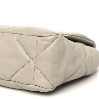 Chanel Lambskin Quilted Large Chanel 19 Flap Grey 10 of 10