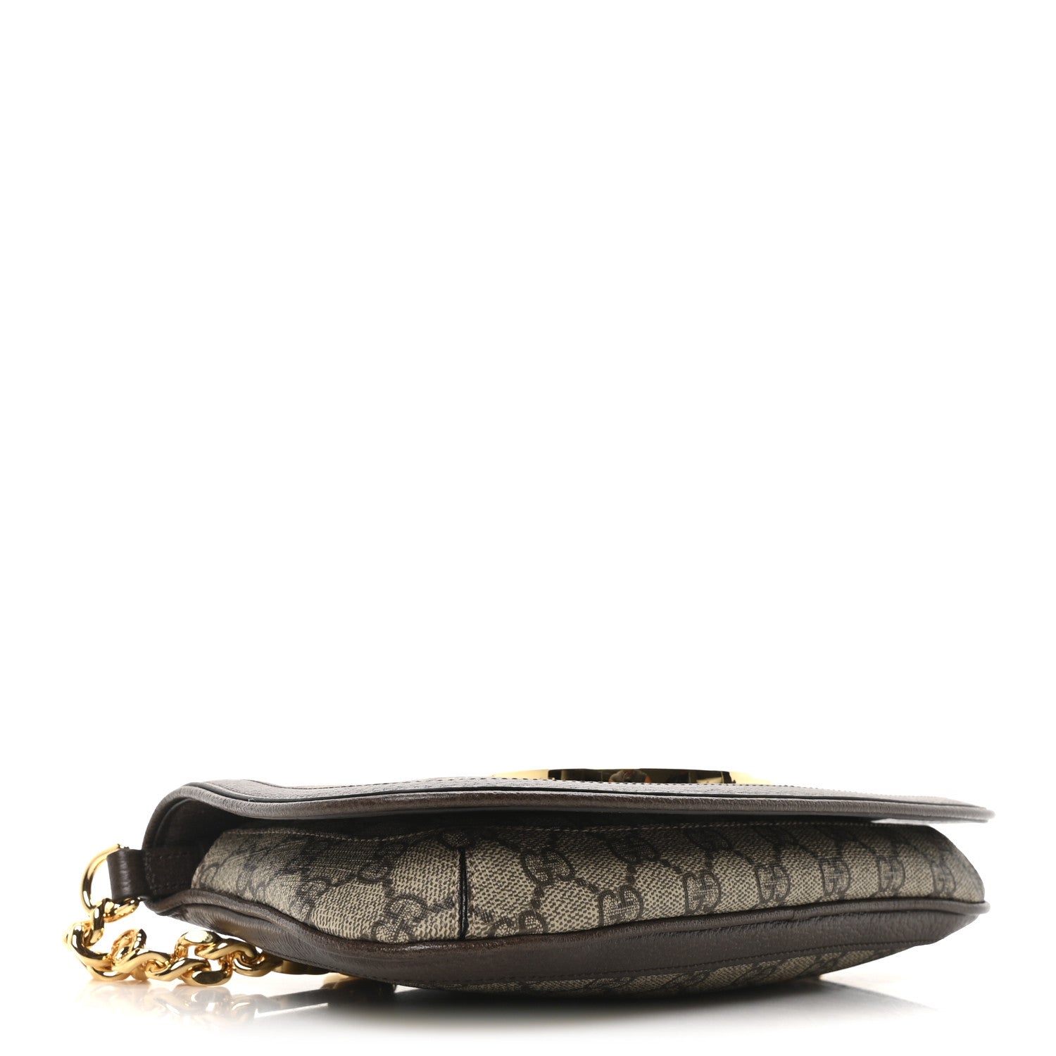 Gucci GG Supreme Monogram Textured Dollar Calfskin Blondie Chain Shoulder Flap Bag Beige Ebony New Acero 4 of 10