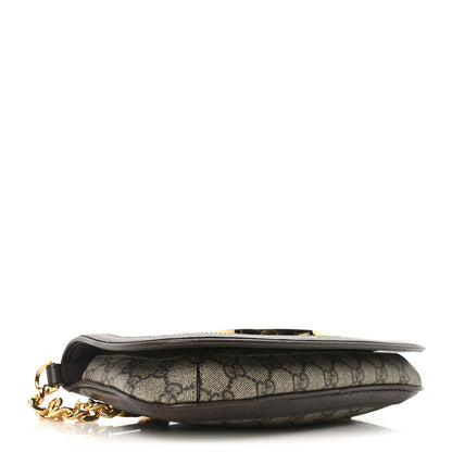Gucci GG Supreme Monogram Textured Dollar Calfskin Blondie Chain Shoulder Flap Bag Beige Ebony New Acero 4 of 10