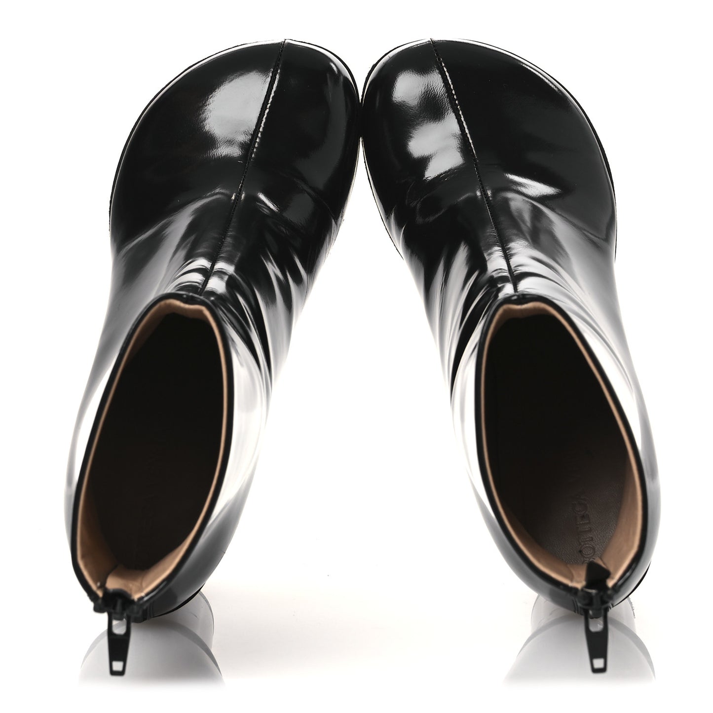 Patent Lambskin Atomic Boots 37 Black