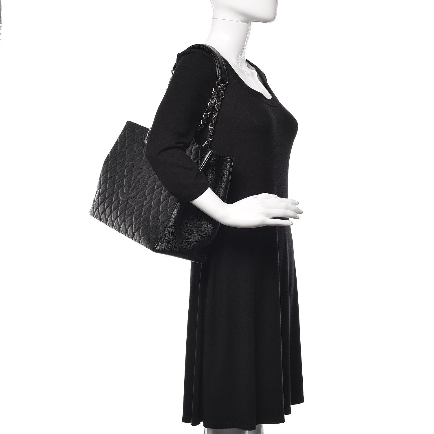 Chanel Caviar Quilted XL Grand Shopping Tote GST Black 2 of 11