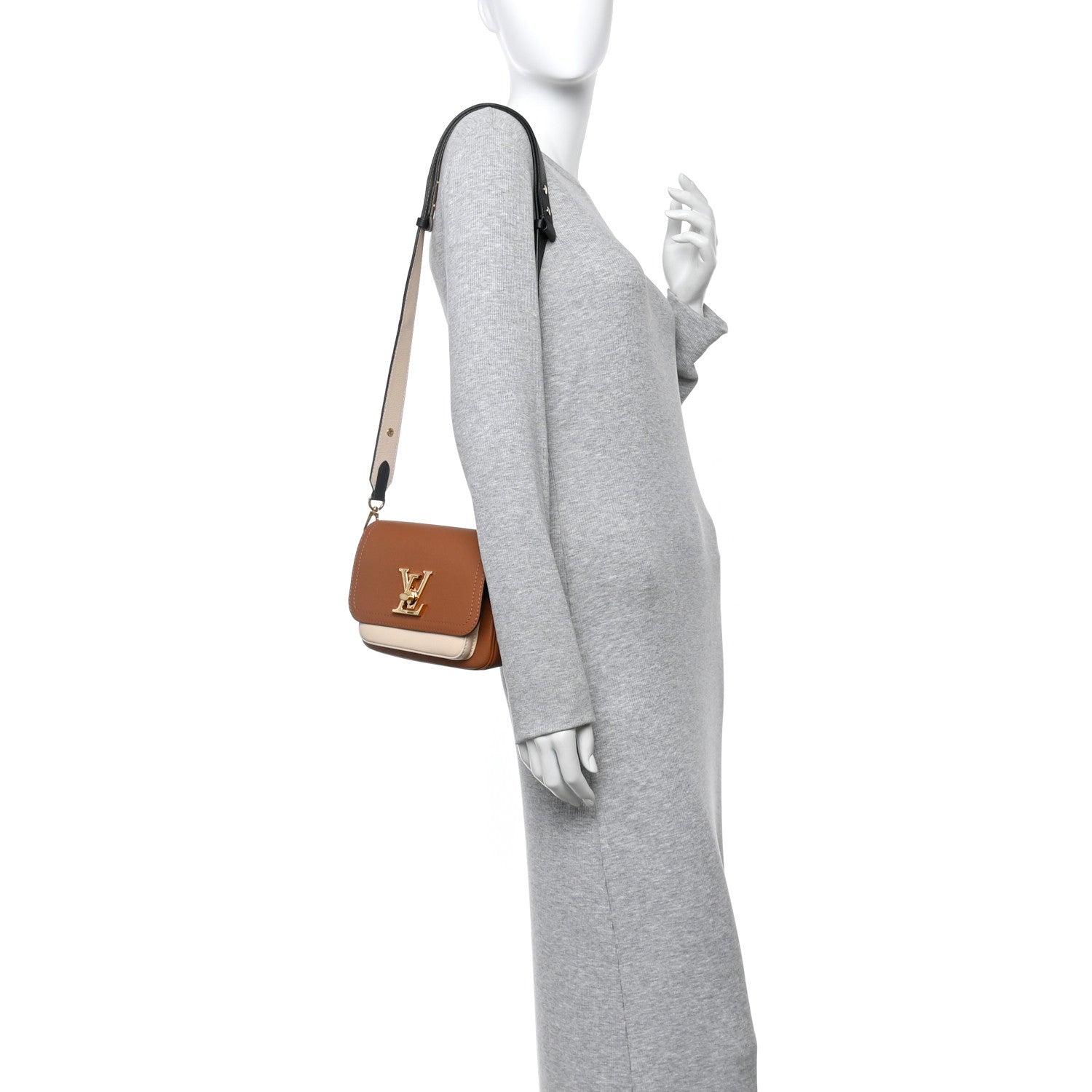 Louis Vuitton Grained Calfskin Lockme Tender Chataigne 3 of 17