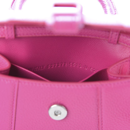 Balenciaga Grained Calfskin Tonal B Hourglass Top Handle Bag Mini Fuchsia 6 of 9
