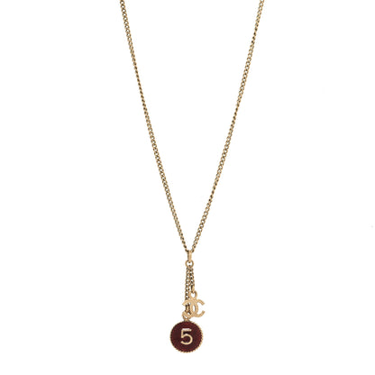 Chanel Chain No 5 CC Necklace Red Gold 1 of 4