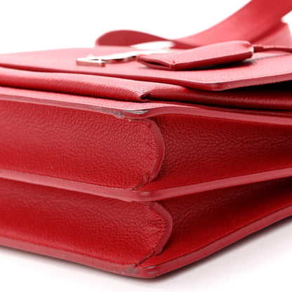 Saint Laurent Grained Calfskin Medium Monogram Sunset Satchel Red 10 of 13