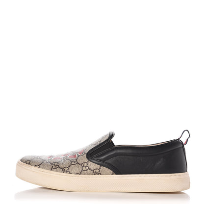 Gucci GG Supreme Monogram Snake Slip On Sneakers Brown 1 of 13